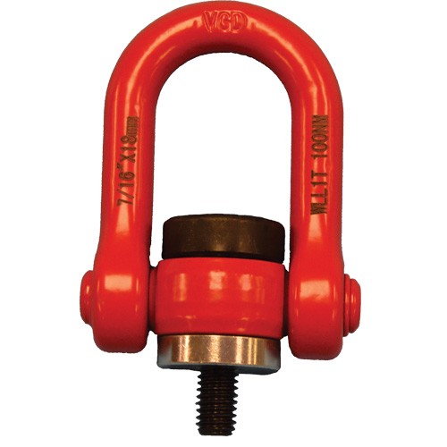 Anneau de levage pivotant VQ pour palan, 1/4", Longueur du filetage 12 mm, Acier alli&eacute; Les Distributions ICE