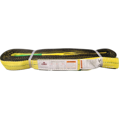 Polyester Web Sling, Double Ply, Twisted Eye, Type 4, 2" W x 20' L, 6400 lbs. Vertical Cap. Les Distributions ICE