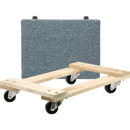 Chariots en bois franc - usage moyen, Roues en Polyol&eacute;fine, Capacit&eacute; de 900 lb, 18" la x 24" p x 7" h Les Distributions ICE