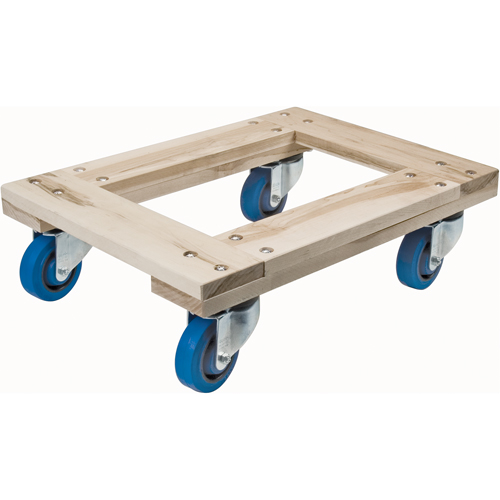 Wood Dollies - Heavy-Duty, Rubber Wheels, 1400 lbs. Capacity, 18" W x 24" D x 7" H Les Distributions ICE