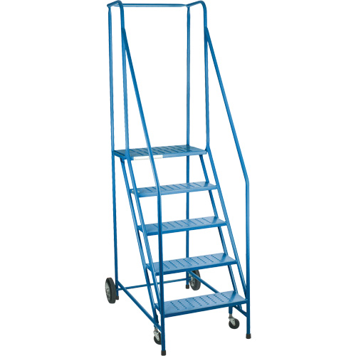 CSA-Certified Rolling Step Ladder, 5 Steps, 22" Step Width, 46" Platform Height, Steel Les Distributions ICE