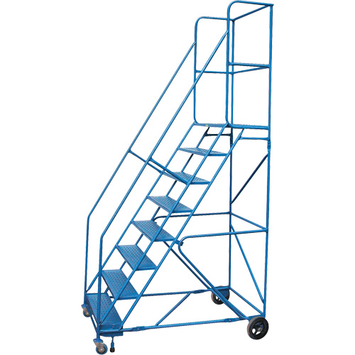 CSA-Certified Rolling Step Ladder with Locking Step, 8 Steps, 30" Step Width, 72" Platform Height, Steel Les Distributions ICE