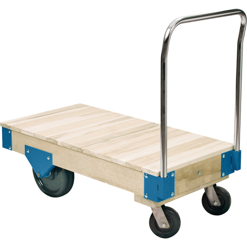 Chariots &agrave; plateforme - Chariots &agrave; plateforme tout en bois, 48" lo x 24" la, Capacit&eacute; de 3000 lb, Roues en Nylon Les Distributions ICE