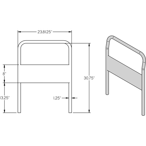 24" Chrome Handle for Platform Truck Les Distributions ICE