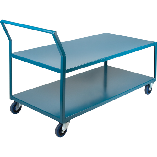 Heavy-Duty Low Profile Shop Carts, 2 Tiers, 24" W x 60" D x 40" H, 1200 lbs. Cap. Les Distributions ICE