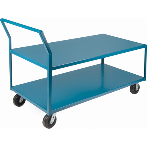 Heavy-Duty Low Profile Shop Carts, 2 Tiers, 30" W x 60" D x 41" H, 2400 lbs. Cap. Les Distributions ICE