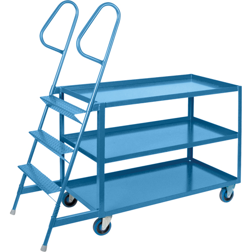Stock Picking Carts, Steel, 24" W x 64" D, 3 Shelves, 1200 lbs. Capacity Les Distributions ICE
