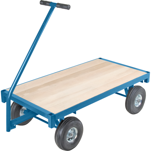 Ergonomic Platform Wagon Trucks, 24" W x 48" L, 45" Handle, 1000 lbs. Capacity, 10" Wheel Dia., Pneumatic Wheels Les Distributions ICE