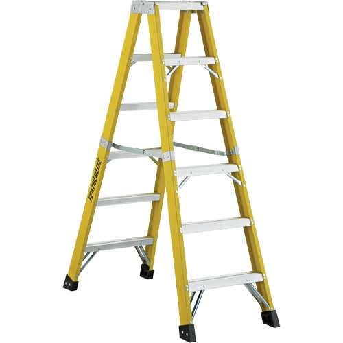 6600 Series Industrial Heavy-Duty 2-Way Stepladders, Fibreglass, 300 lbs. Capacity, 6' Les Distributions ICE