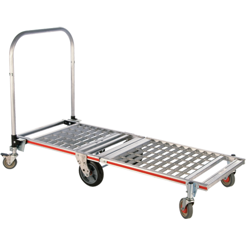 Chariot &agrave; plateforme repliable &agrave; six roues, Aluminium, 1550 lb, 61-7/8" lo x 23-1/4" la, Hauteur 39" Les Distributions ICE