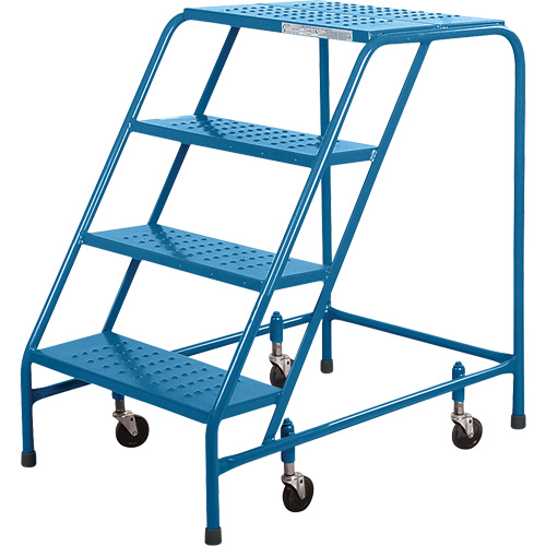 CSA Rolling Step Ladder, 4 Steps, 22" Step Width, 37" Platform Height, Steel Les Distributions ICE
