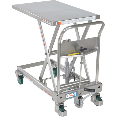 Hydraulic Scissor Lift Table, 31-1/2" L x 19-1/2" W, Stainless Steel, 550 lbs. Capacity Les Distributions ICE