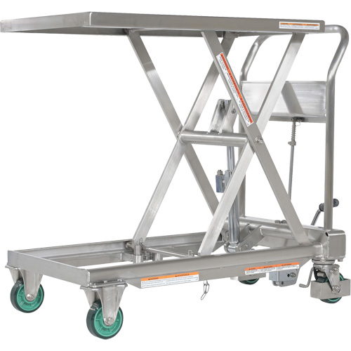 Hydraulic Scissor Lift Table, 31-1/2" L x 19-1/2" W, Stainless Steel, 550 lbs. Capacity Les Distributions ICE