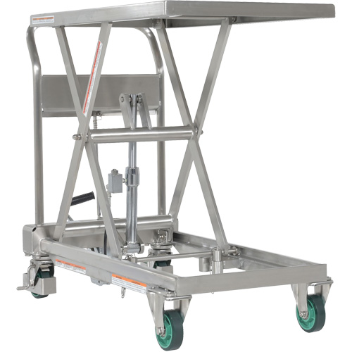 Hydraulic Scissor Lift Table, 31-1/2" L x 19-1/2" W, Stainless Steel, 550 lbs. Capacity Les Distributions ICE