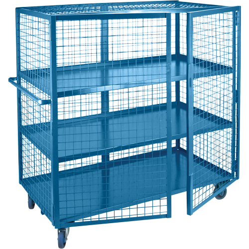 Wire Mesh Truck, 3 Tiers, 75" L x 32" W x 62.5" H, 1200 lbs. Cap. Les Distributions ICE