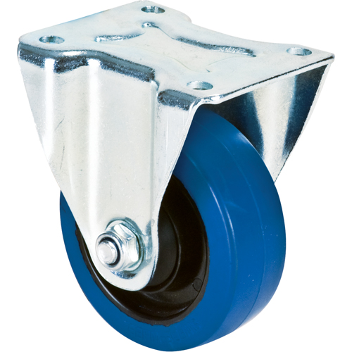 Blue Caster, Rigid, 4" (101.6 mm), Rubber, 350 lbs. (158.8 kg.) Les Distributions ICE