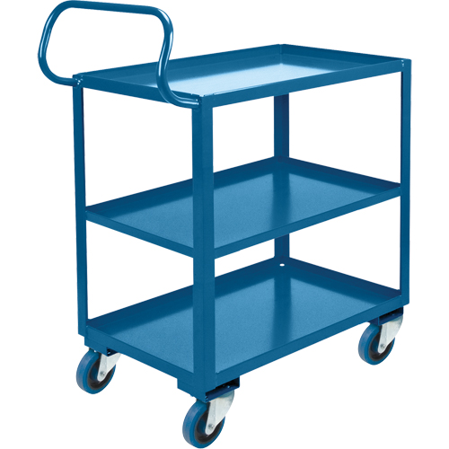 Chariot ergonomique &agrave; tablettes, 800 lb Capacit&eacute;, Acier, 26" la x 37" ha x 38" p, Bordure vers le haut Les Distributions ICE