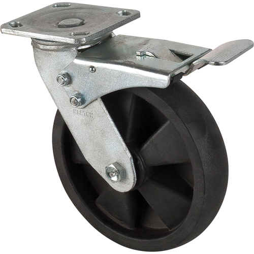Hi-Temp Caster, Swivel with Brake, 8" (203.2 mm), Nylon, 1000 lbs. (453 kg.) Les Distributions ICE