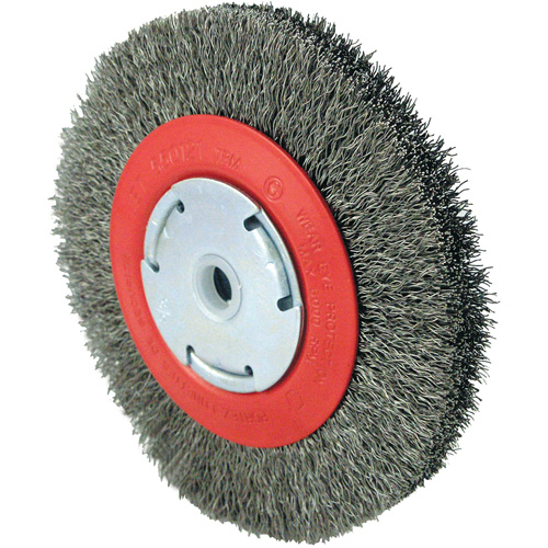 Brosse &agrave; fils cr&ecirc;p&eacute;s 101F-2M, 6" dia., Fils 0,014", Arbre 1/2" - 2" Les Distributions ICE