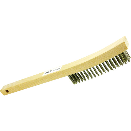 Brosse m&eacute;tallique &agrave; poils longs &agrave; quatre rang&eacute;es et manche long 4LHSS, Acier inoxydable, 4 x 19 rangs de fils, Longueur 13-3/4" Les Distributions ICE