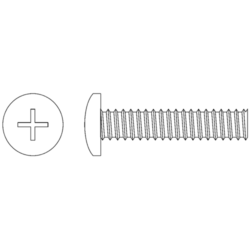 Vis m&eacute;caniques &agrave; t&ecirc;te cylindrique, #8-32 x 1-1/4" lo, Zingu&eacute; Les Distributions ICE