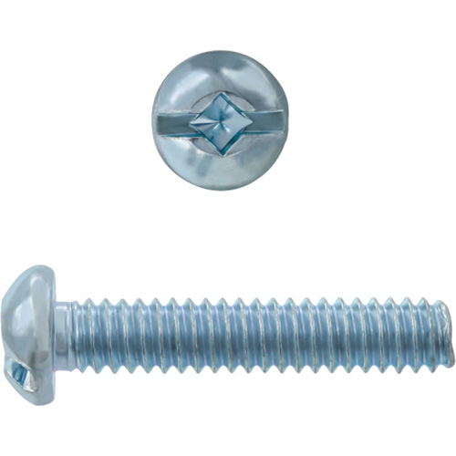 Round Square/Slot HD Machine Screws, #6 x 3" L, Zinc Plated Les Distributions ICE