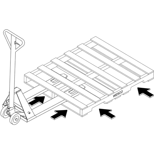 4-Way Hydraulic Pallet Truck, 48" L x 7" W, 4000 lbs. Capacity Les Distributions ICE