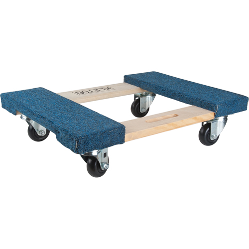 Carpeted Ends Hardwood Dolly, Wood Frame, 18" W x 30" L, 900 lbs. Capacity Les Distributions ICE
