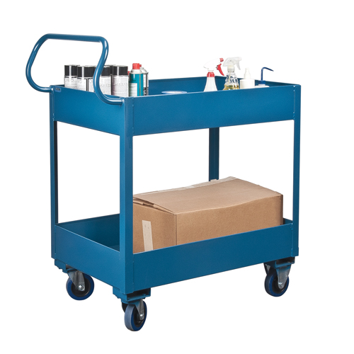 Chariots de service &agrave; bordure profonde, 2 Tiers, 24" la x 47" h x 36" p, Capacit&eacute; 1200 lb Les Distributions ICE