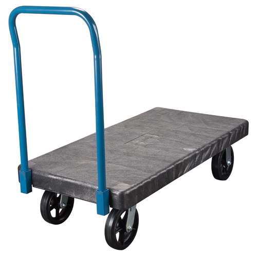 Plastic Platform Trucks, 60" L x 30" W, 2000 lbs. Cap., Mold-on Rubber Wheels Les Distributions ICE