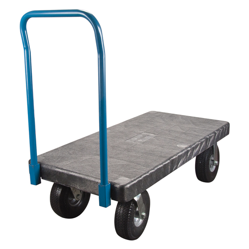 Chariots &agrave; plateforme en plastique, 48" lo x 24" la, 900 lb cap, Roues Anticrevaison Les Distributions ICE