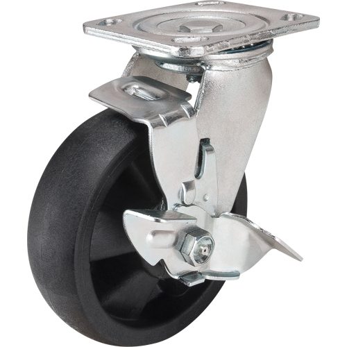 Roulettes haute temp&eacute;rature, Pivotant avec frein, 6" (152,4 mm), Nylon, 880 lb (399 kg) Les Distributions ICE