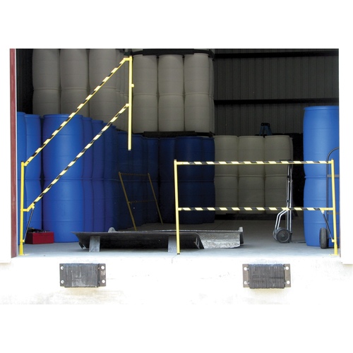 Barri&egrave;re &agrave; bascule de s&eacute;curit&eacute;, Simple, 6' lo x 42-5/8" h d&eacute;ploy&eacute; Les Distributions ICE