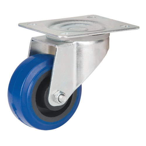 Blue Caster, Swivel, 3" (76 mm), Rubber, 285 lbs. (129 kg.) Les Distributions ICE