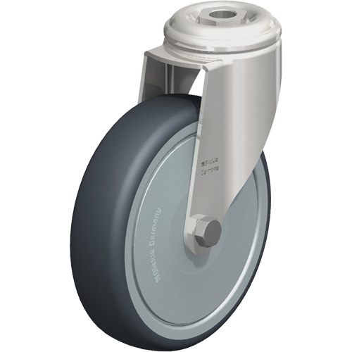 Roulette en &eacute;lastom&egrave;re thermoplastique acier inoxydable, Pivotant, Diam&egrave;tre 5" (127 mm), Capacit&eacute; 265 lb (120 kg) Les Distributions ICE