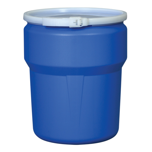 Baril emboîtable en poly&eacute;thyl&egrave;ne, 10 gal. US (8,33 gal. imp.), Dessus ouvert, Bleu Les Distributions ICE