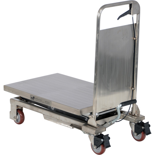 Manual Hydraulic Scissor Lift Table, 27-1/2" L x 17-3/4" W, Partial Stainless Steel, 220 lbs. Capacity Les Distributions ICE