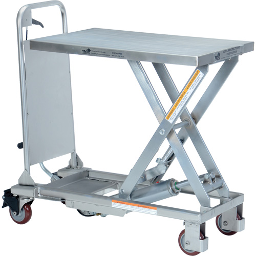 Manual Hydraulic Scissor Lift Table, 27-1/2" L x 17-5/8" W, Partial Stainless Steel, 400 lbs. Capacity Les Distributions ICE