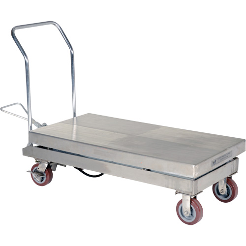 Manual Hydraulic Scissor Lift Table, 47" L x 24" W, Partial Stainless Steel, 2000 lbs. Capacity Les Distributions ICE