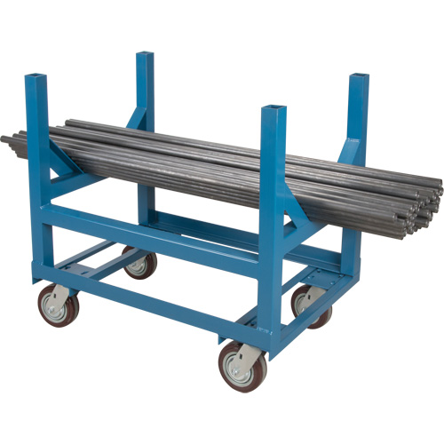 Chariot &agrave; berceaux pour tuyaux et barres, 24" lo x 24" la x 34" h, Capacit&eacute; de 2500 lb, Roue Polyur&eacute;thane Les Distributions ICE