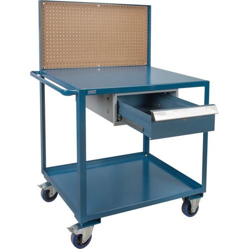 Mobile Service Cart, 2 Tiers, 24" W x 57" H x 40" D, 1200 lbs. Capacity Les Distributions ICE