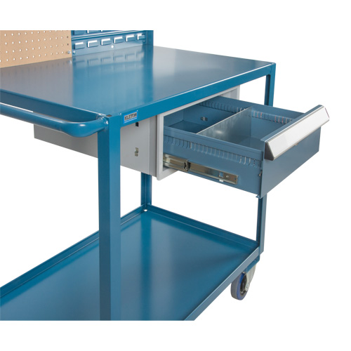Mobile Service Cart, 2 Tiers, 24" W x 57" H x 40" D, 1200 lbs. Capacity Les Distributions ICE