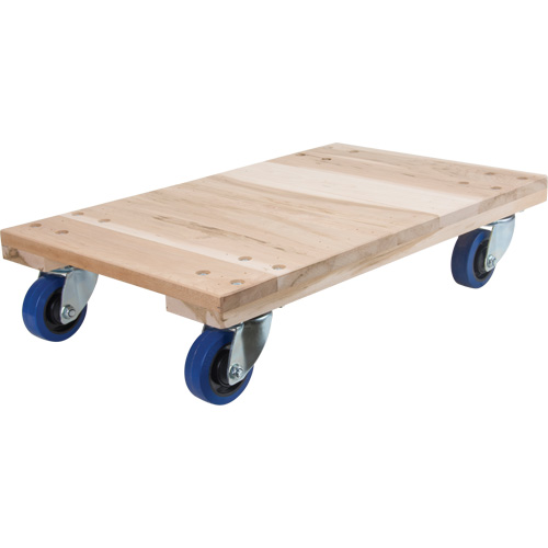 Heavy-Duty Solid Wood Dollies, Rubber Wheels, 1400 lbs. Capacity, 18" W x 24" D x 7" H Les Distributions ICE
