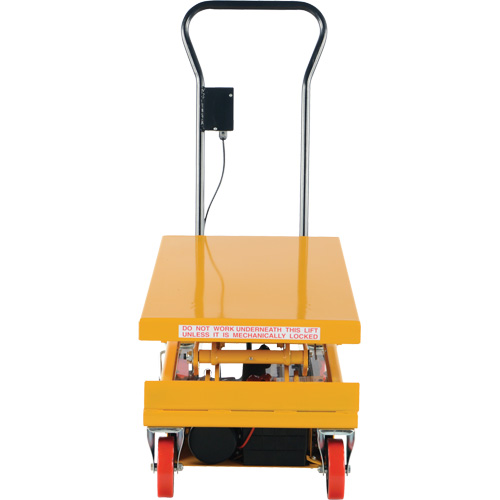 DC Powered Hydraulic Scissor Lift Elevating Cart, Steel, 39-3/4" L x 20-1/2" W, 1000 lbs. Capacity Les Distributions ICE
