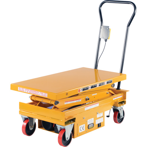 DC Powered Hydraulic Scissor Lift Elevating Cart, Steel, 39-3/4" L x 20-1/2" W, 1000 lbs. Capacity Les Distributions ICE