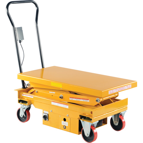 DC Powered Hydraulic Scissor Lift Elevating Cart, Steel, 39-3/4" L x 20-1/2" W, 1000 lbs. Capacity Les Distributions ICE