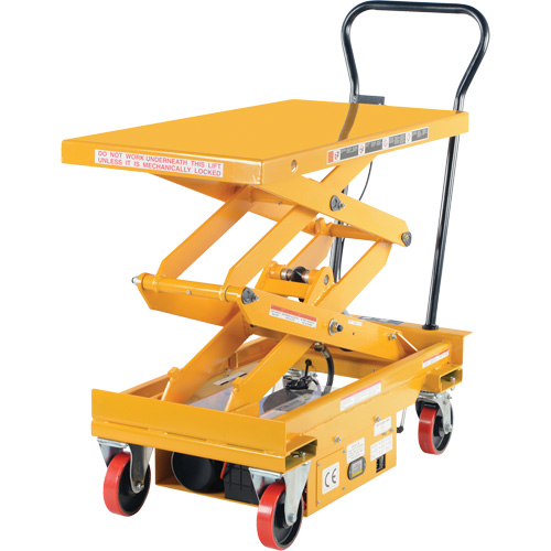 DC Powered Hydraulic Scissor Lift Elevating Cart, Steel, 39-3/4" L x 20-1/2" W, 1000 lbs. Capacity Les Distributions ICE
