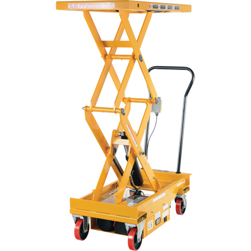 DC Powered Hydraulic Scissor Lift Elevating Cart, Steel, 39-3/4" L x 20-1/2" W, 1000 lbs. Capacity Les Distributions ICE