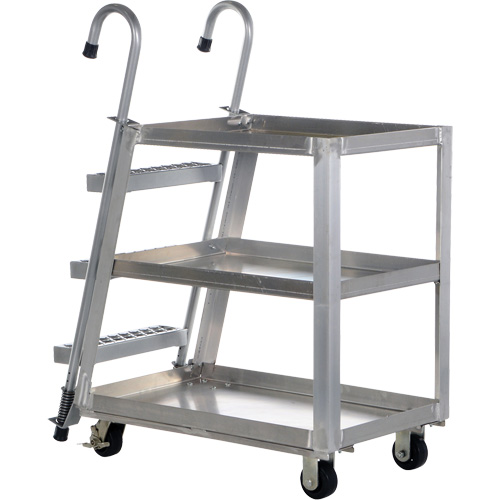 Chariot de pr&eacute;l&egrave;vement de stock, Aluminium, 21-7/8" la x 40" p, 3 tablettes, Capacit&eacute; 660 lb Les Distributions ICE
