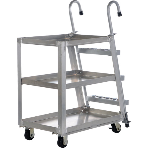 Chariot de pr&eacute;l&egrave;vement de stock, Aluminium, 21-7/8" la x 40" p, 3 tablettes, Capacit&eacute; 660 lb Les Distributions ICE